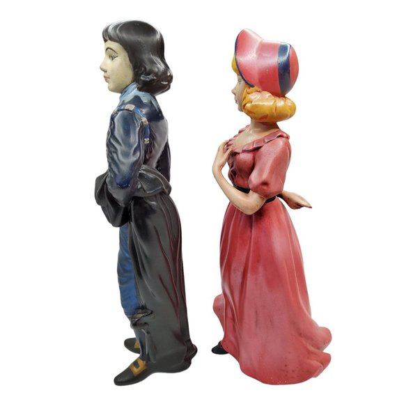 Vintage 1970's Holland Mold Blue Boy and Pinky Large 16" Ceramic Figurines, hand - Picture 4 of 5